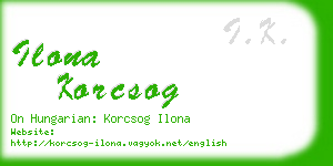 ilona korcsog business card